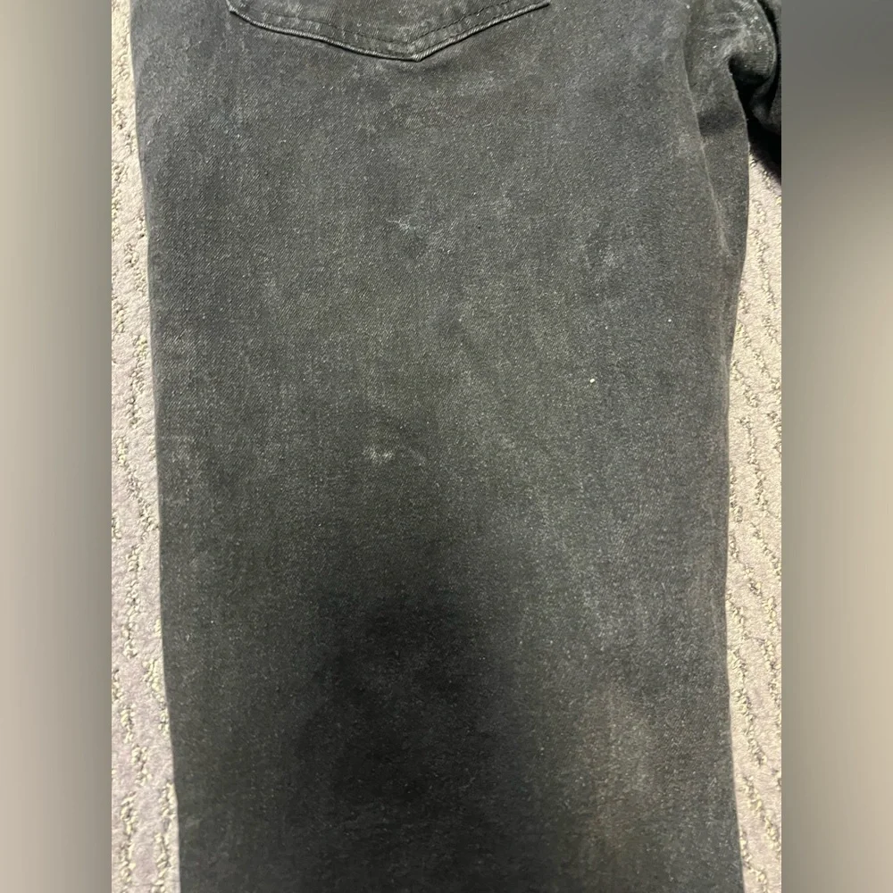 Black Rockstar Distressed Baggy Denim Men’s Jeans with Star Patches Size 40